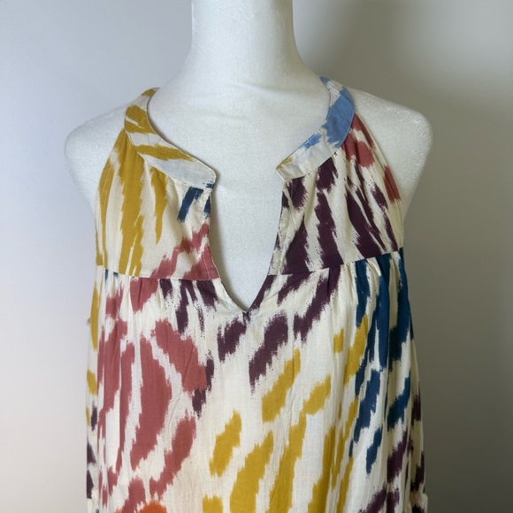 T Tahari Tiered Sleeveless Multicolor Print Maxi Dress Size Medium Pockets - Picture 5 of 10